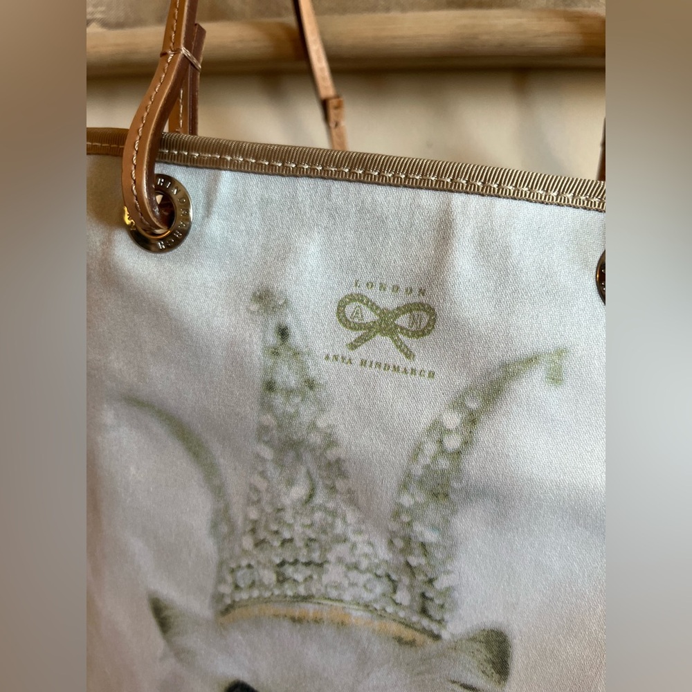Anya Hindmarch London Tiara Cat Print Small Tote Bag - Picture 3 of 16
